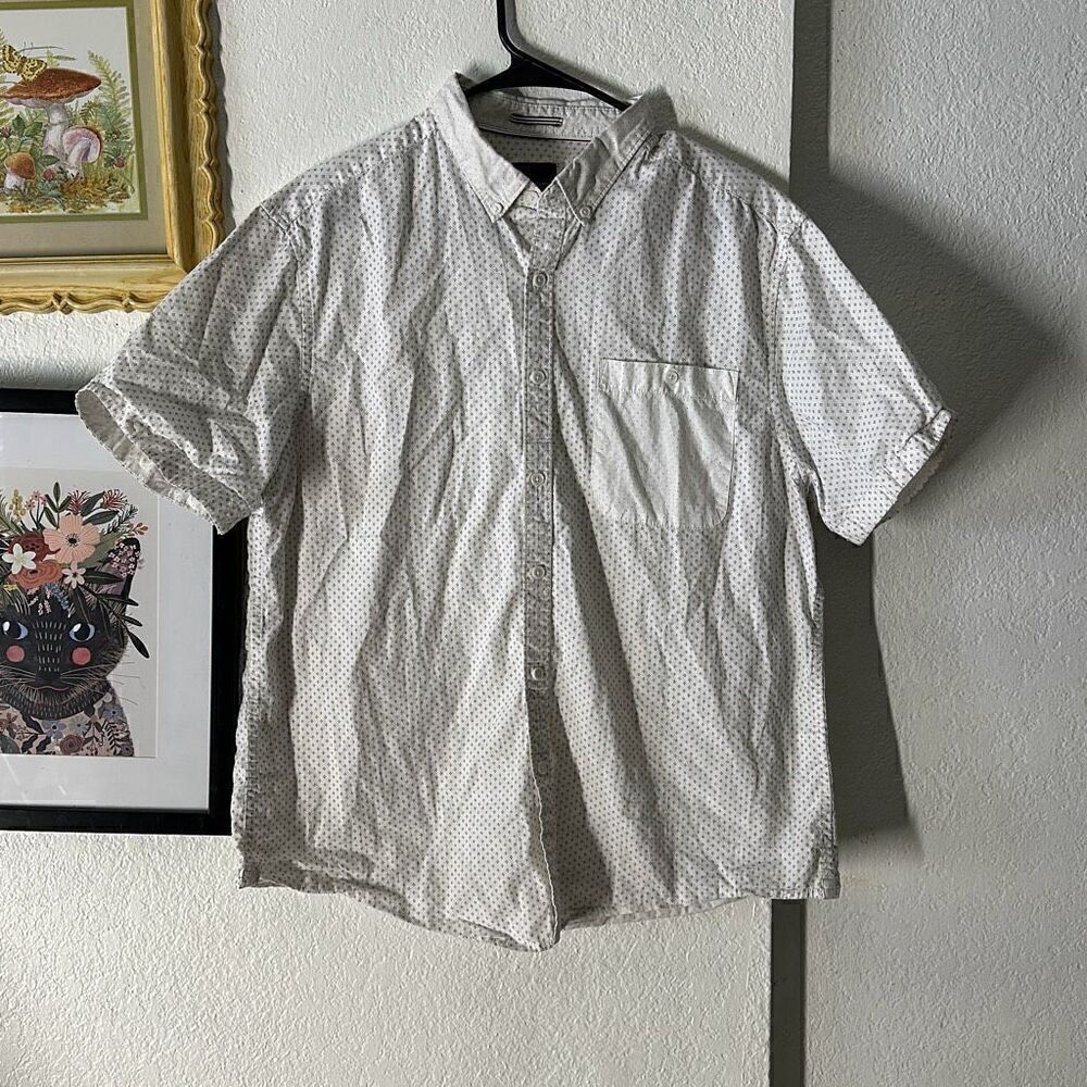 Denim & flower Size XL White mens button down shirt